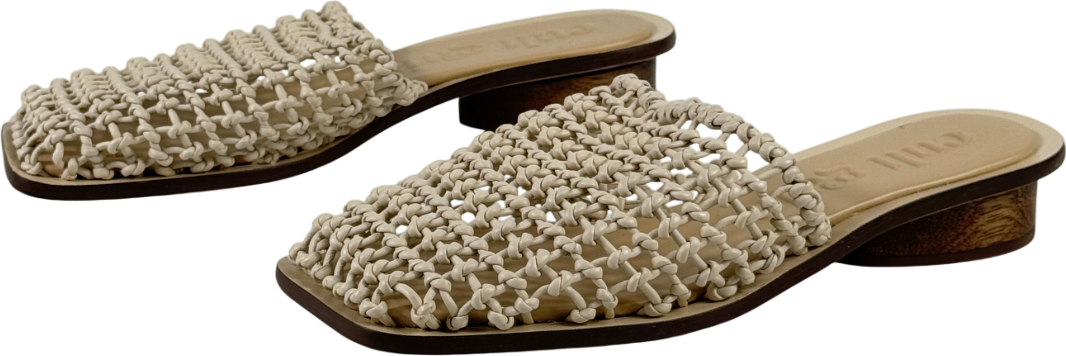 CULT GAIA Off- White 25mm Merida Mule Shoes UK 6 EU 39 👠