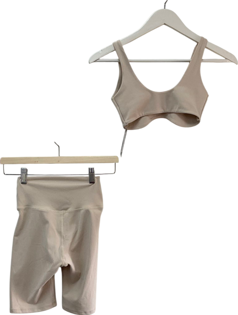 Joah Brown Cream Milky Contour Bra & Shorts UK XS/S