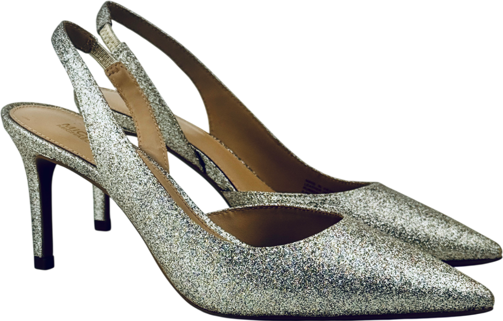 MICHAEL Michael Kors Pale Metallic Gold Alina Flex Slingback Heels UK 4.5 EU 37.5 👠