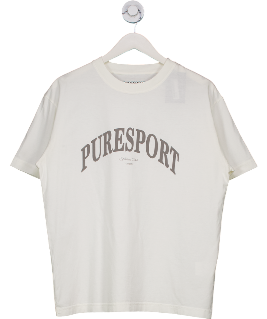 Puresport Cream Printed Logo T-shirt UK S