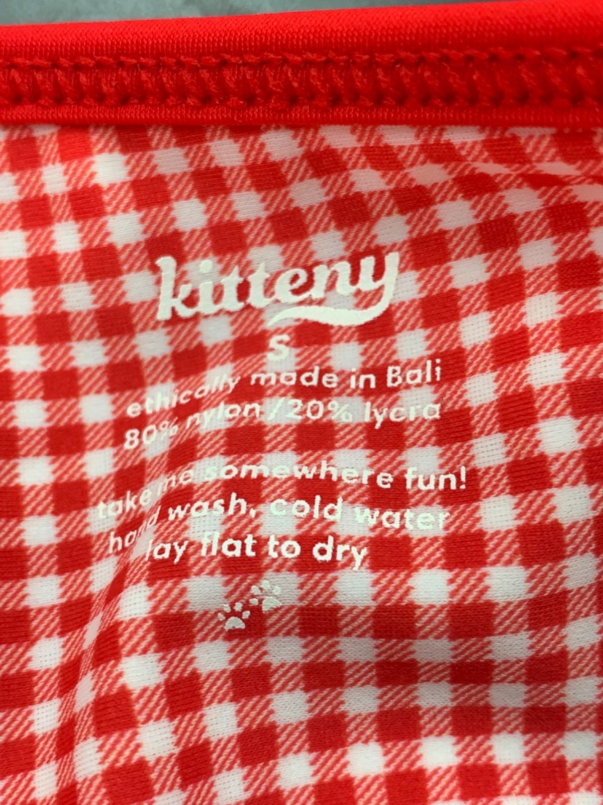 Kitteny Red Gingham Bikini Set UK S