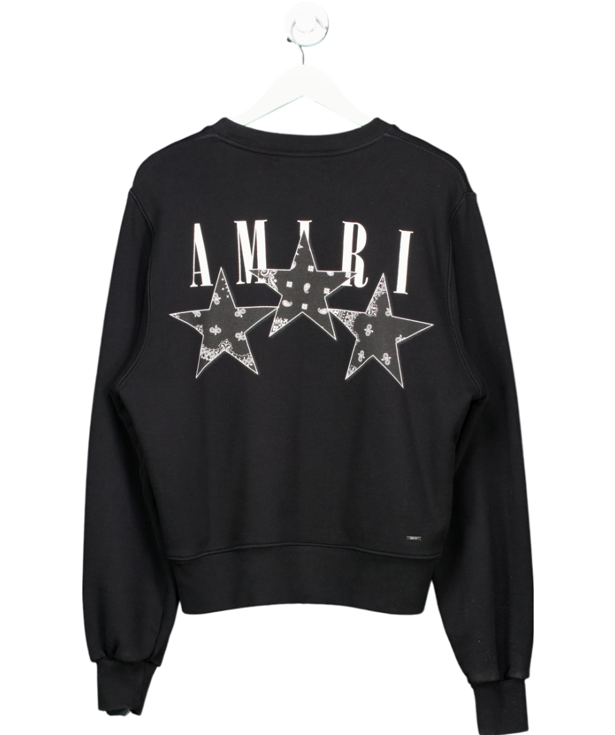 Amiri Black Bandana Stars Crew Neck UK XS