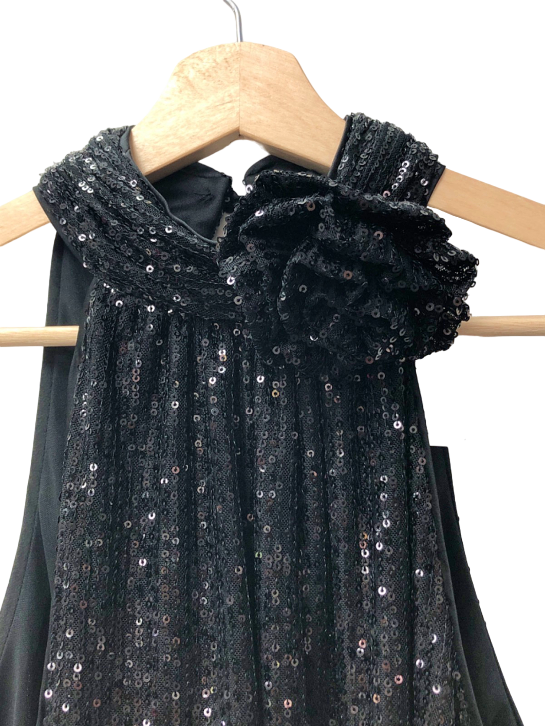 Friends Like These  Black Corsage Sequin Top UK 8