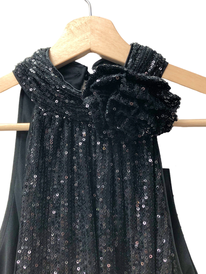 Friends Like These  Black Corsage Sequin Top UK 8