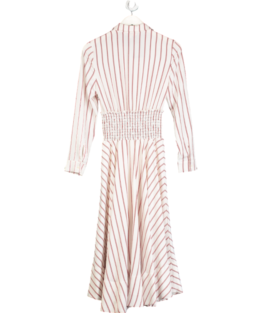 Maje White Striped Shirt Midi Dress UK 8