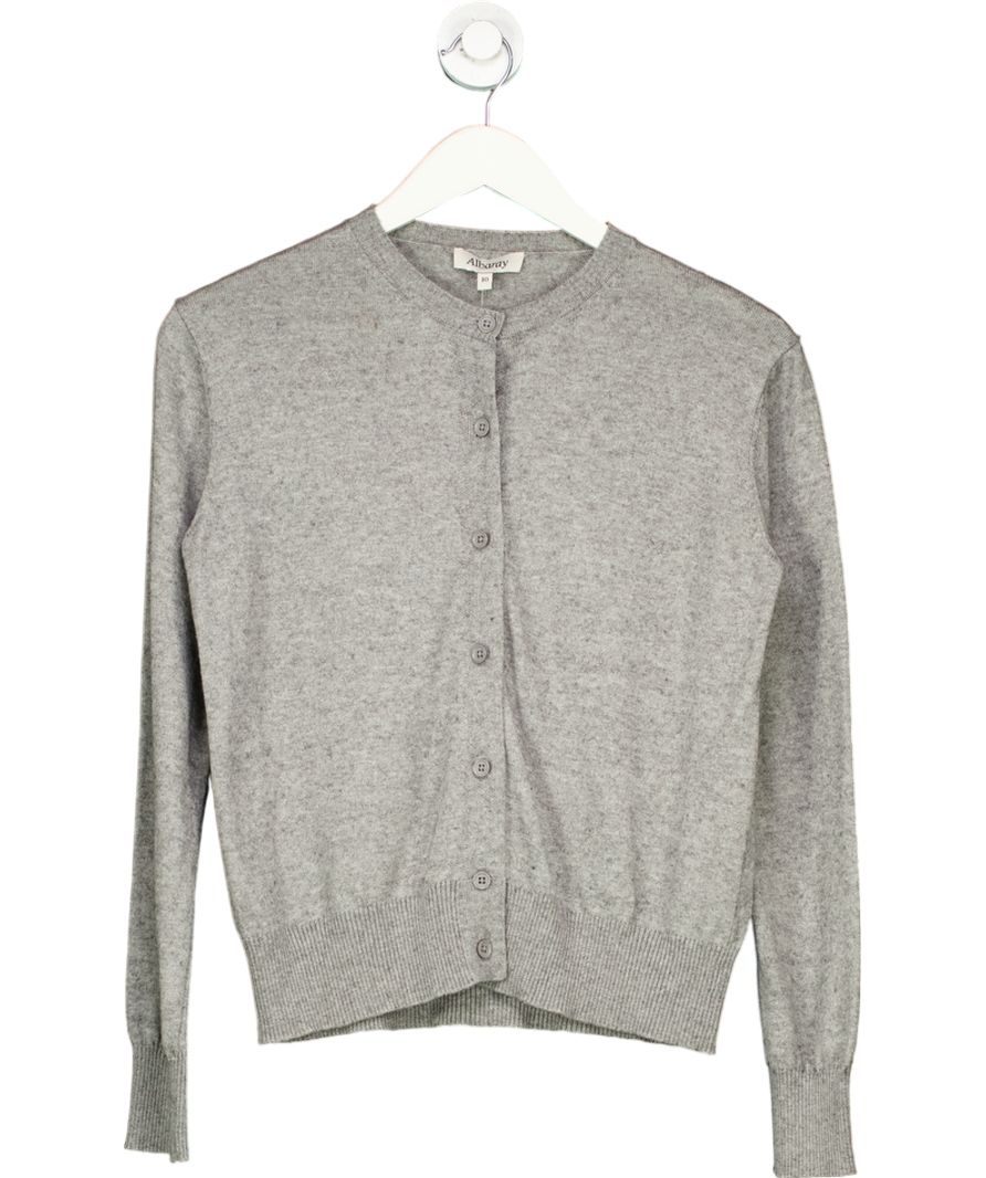Albaray Grey Cotton & Cashmere Blend Cardigan UK 10