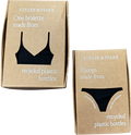 Stripe & Stare 2-piece Black Lace Bra And Thong Set UK XS