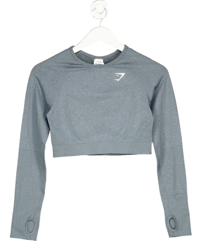 gymshark Grey Everyday Seamless Long Sleeve Crop Top UK L