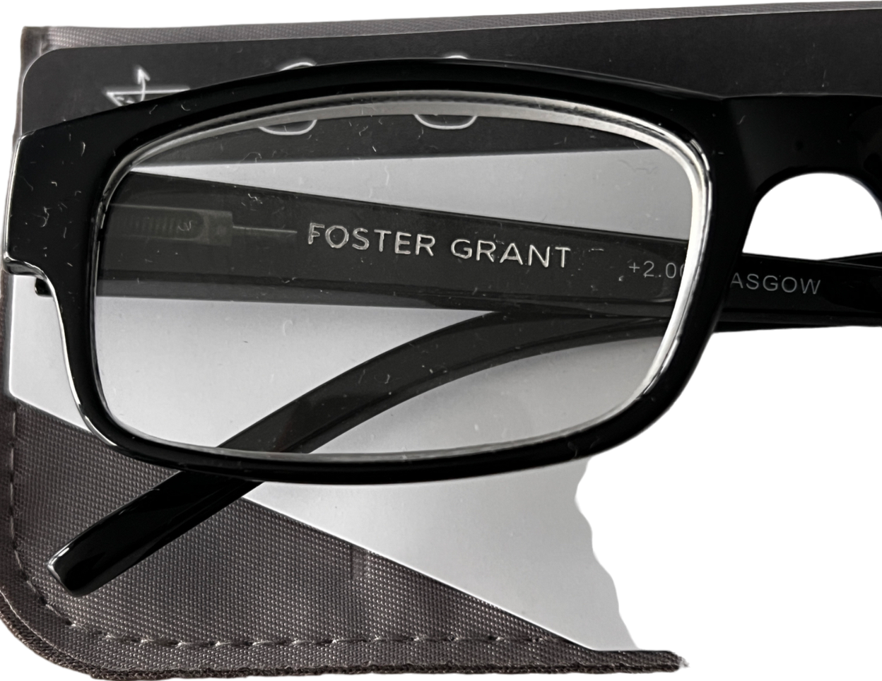 Foster Grant t Glasgow Lenses Reading Glasses Black +2