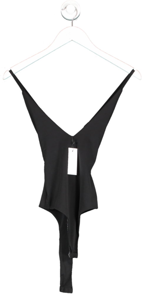 Karen Millen Black Slinky Jersey Strappy Cami Bodysuit UK XS