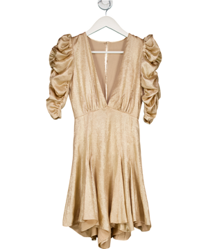 Cinderella's Closet Metallic Puff Sleeve V-neck Ruched Sleeve Dress 10 Years