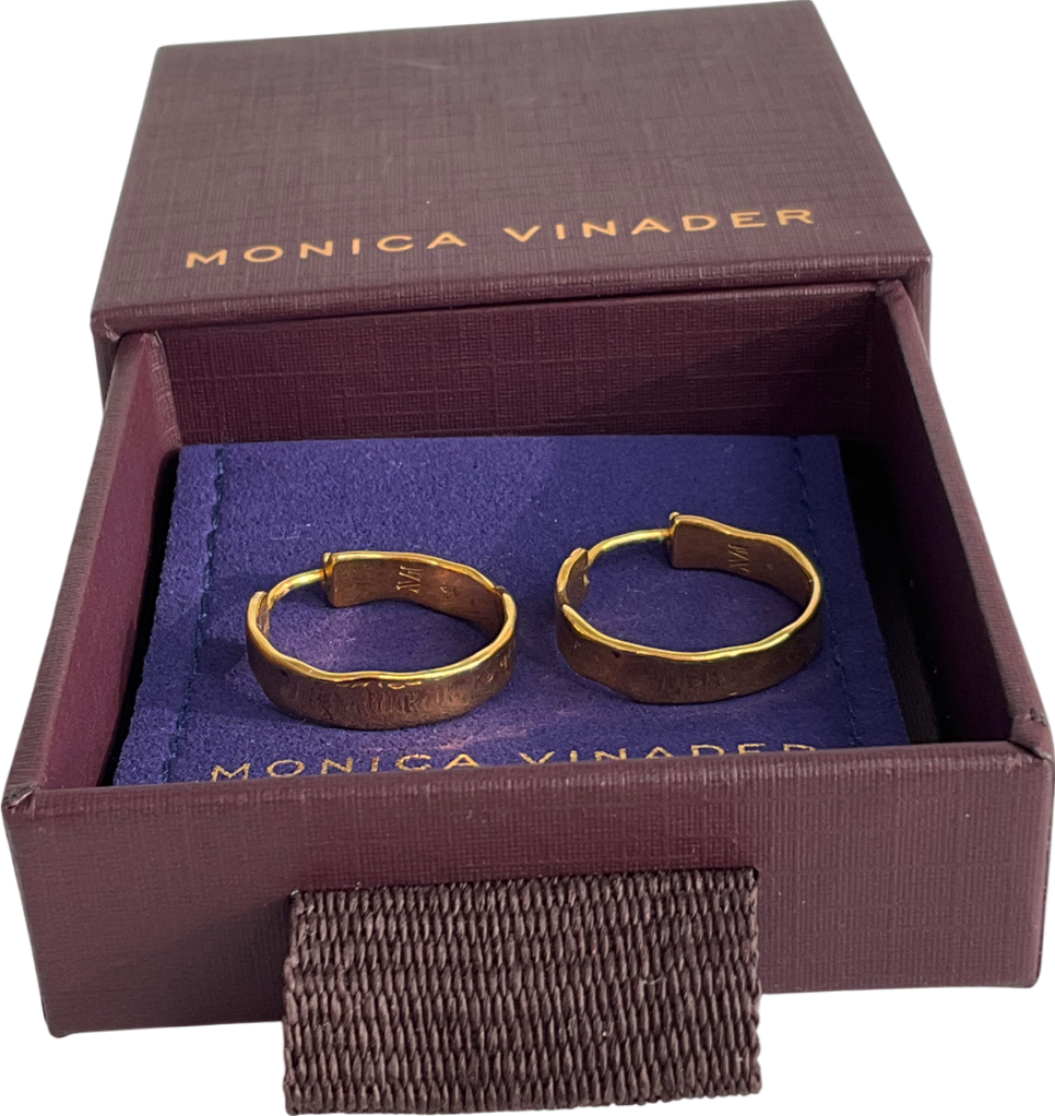 Monica Vinader Yellow Gold Siren Muse Wave Small Hoop Earrings