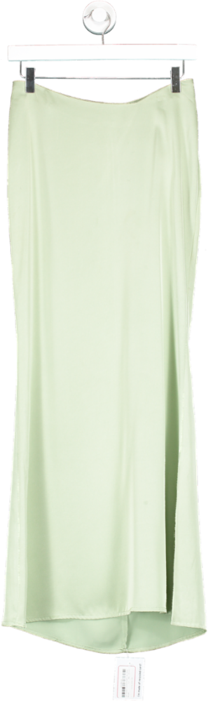 Aria Cove Green Satin Fishtail Maxi Skirt UK 6