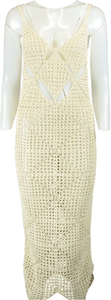 LPA Cream Crochet Maxi Dress UK XS