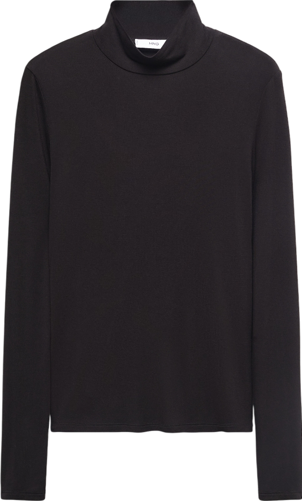 MANGO Black Turtleneck Long Sleeved T-shirt UK M