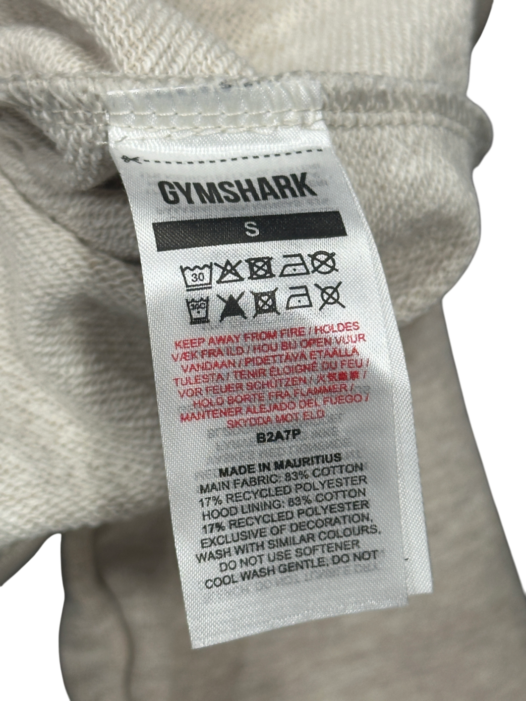 gymshark Stone Rest Day Sweats Hoodie UK S