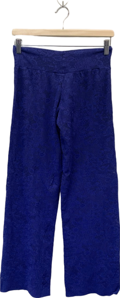 Suggest Royal Blue Lace Wide-Leg Trousers Size UK 8