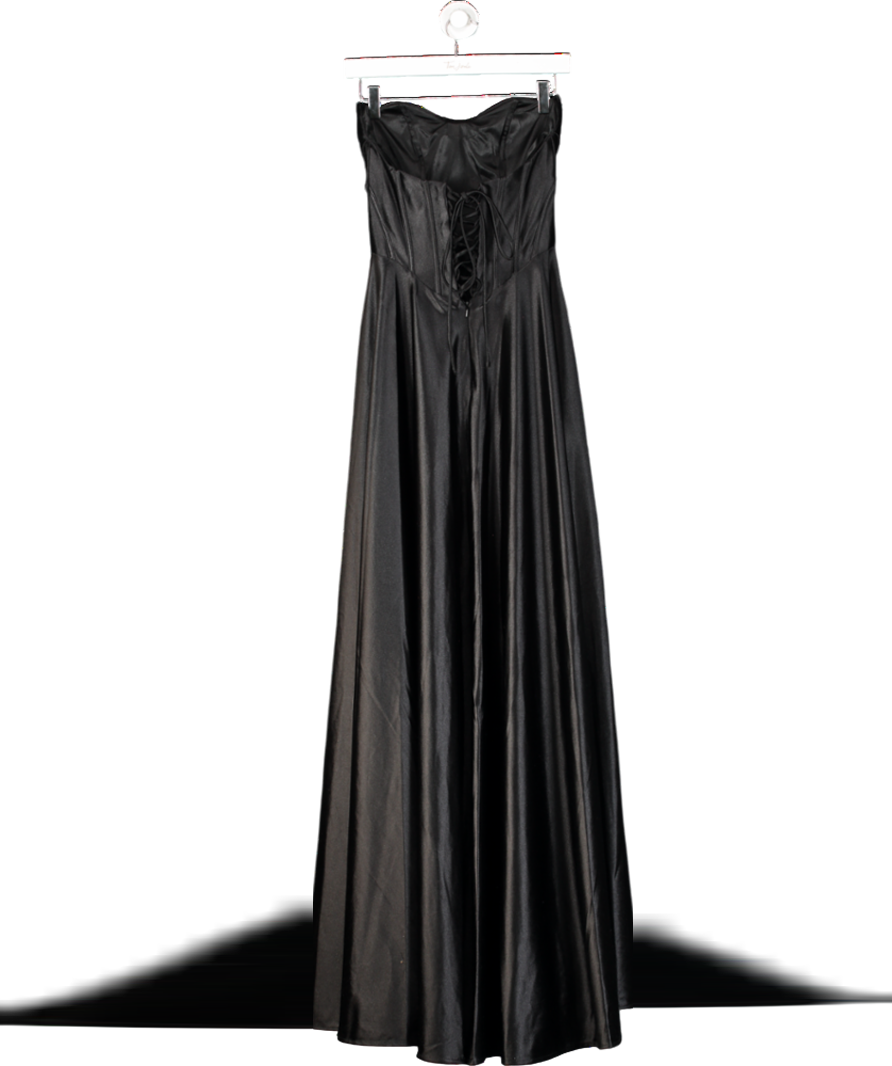 Ladivine Black A Line Satin Gown UK XS