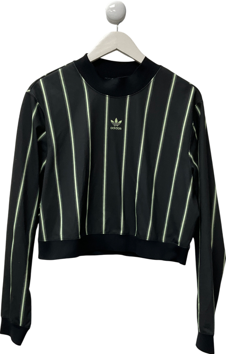 adidas Green Graphic Crop Sweatshirt Jumper UK S/M