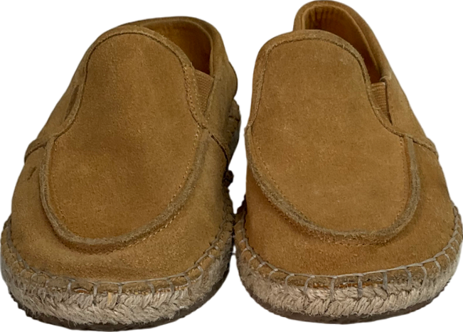 ZARA Beige Leather Jute Loafers UK 11.5 EU 30 👼