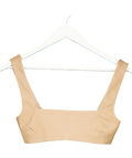 Meshki Beige Faux Leather Crop Top UK XS