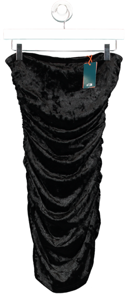 Superdry Black Velvet Bandeau Mini Dress UK XS