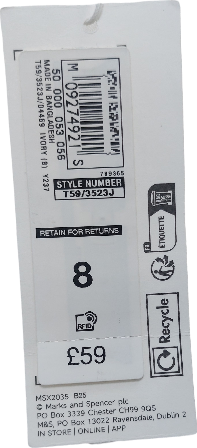 M&S Cream Bomber Jacket In Ivory UK 8