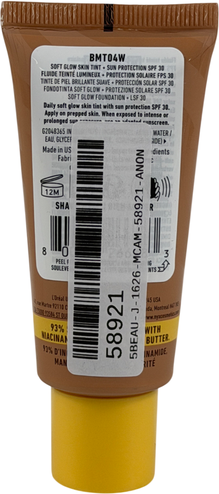 NYX Makeup Buttermelt Glaze Soft Glow Skin Tint + Spf/fps 30 Foundation 04 30ml