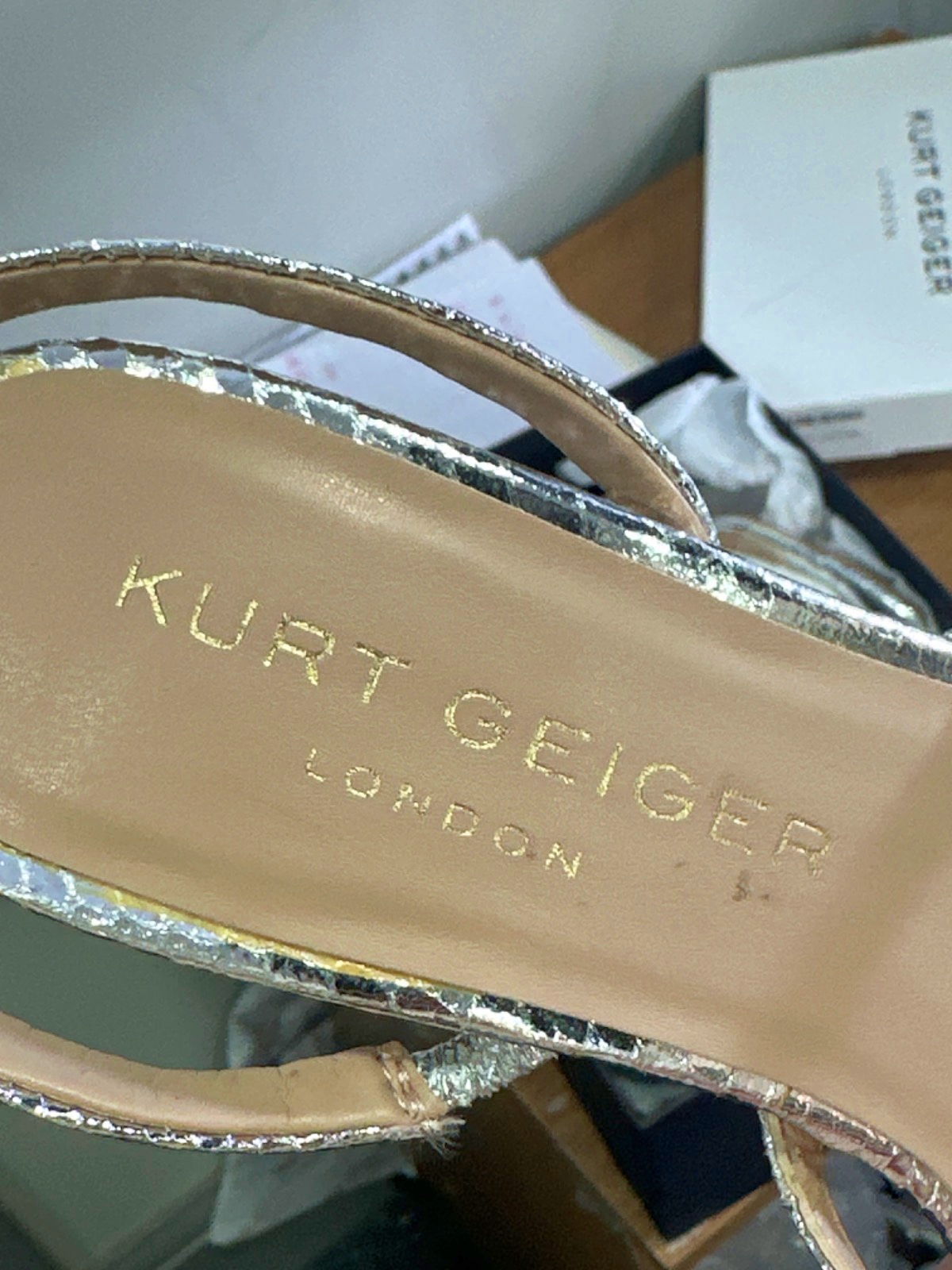 Kurt Geiger Silver Platform Heels UK 3