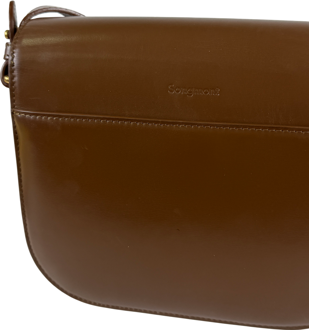 SONGMONT Brown Leather Medium Reset Tofu Bag