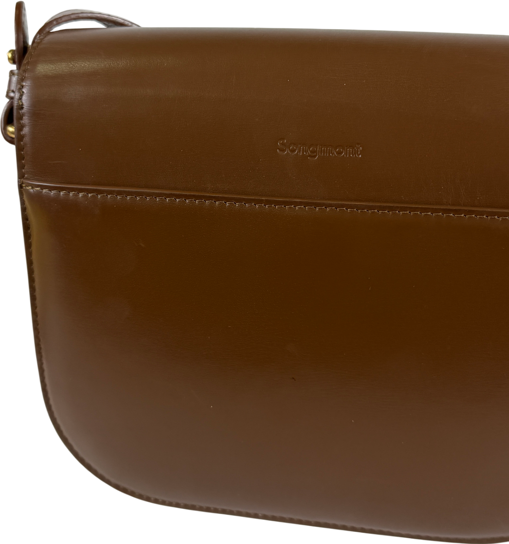 SONGMONT Brown Leather Medium Reset Tofu Bag