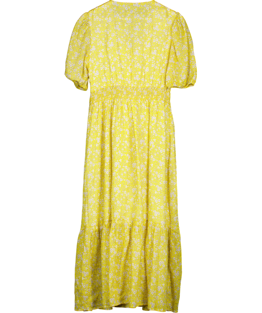 Yellow Floral Dress UK M