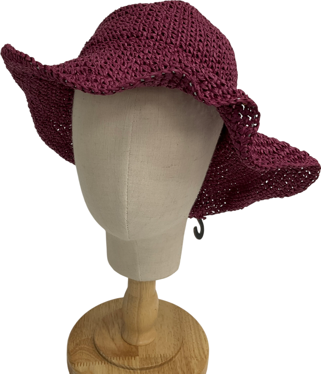 MANGO Purple Natural Fibre Hat One Size