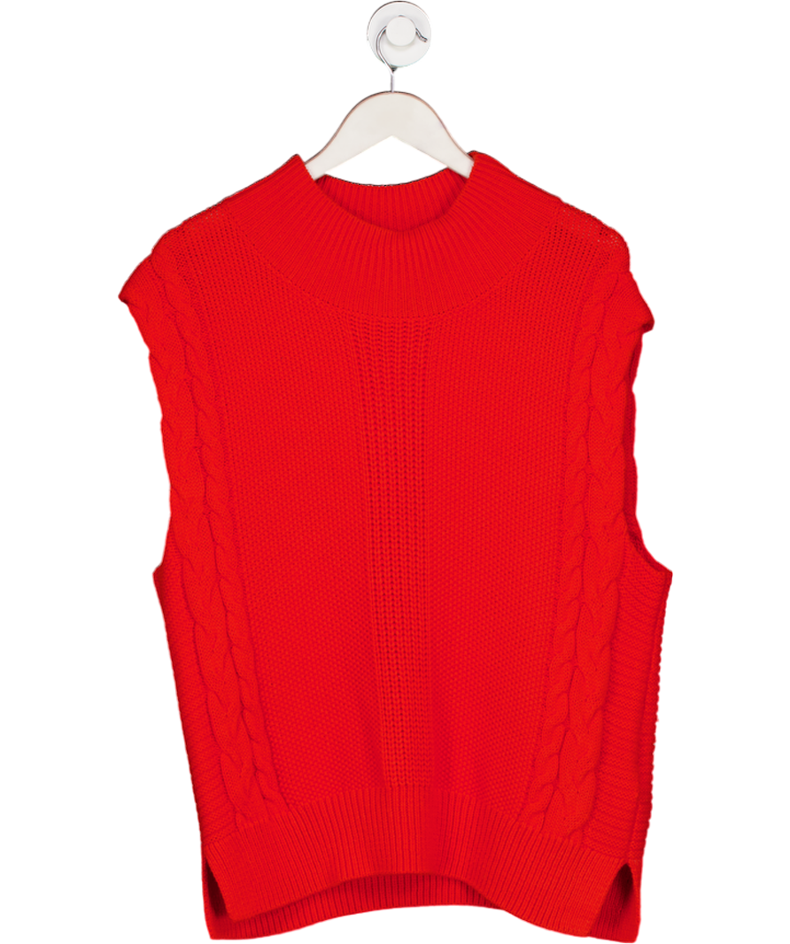 Whistles Red Sleeveless Cable Tank UK S