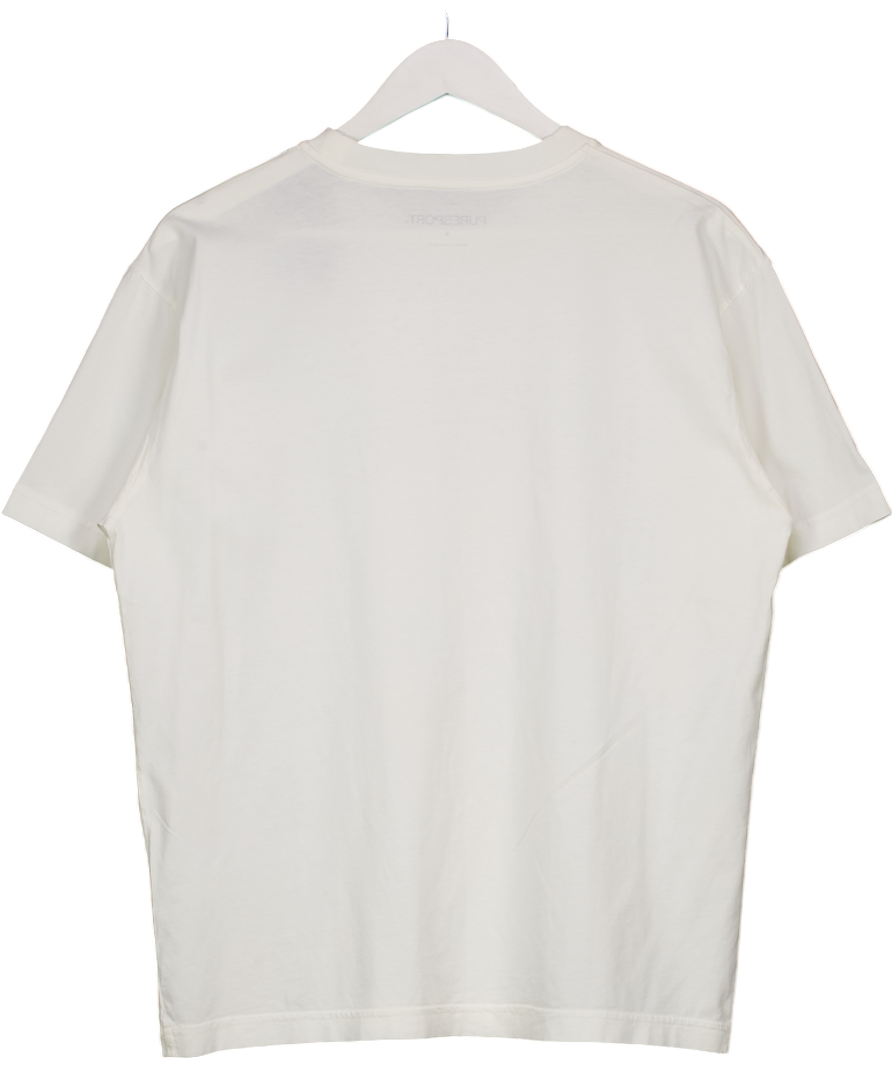 Puresport Cream Printed Logo T-shirt UK S