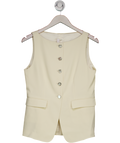 LILYSILK Cream Sleeveless Button Up Silk Ves UK 6