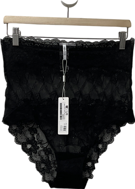 Seraphine Black Over Bump Lace Maternity Brief UK M