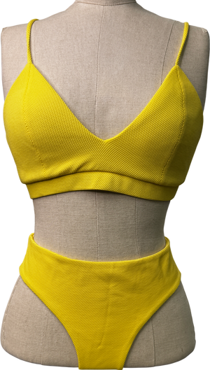 COSSIE + CO 2-piece Yellow High Waisted Bikini Set Sz2 UK 10