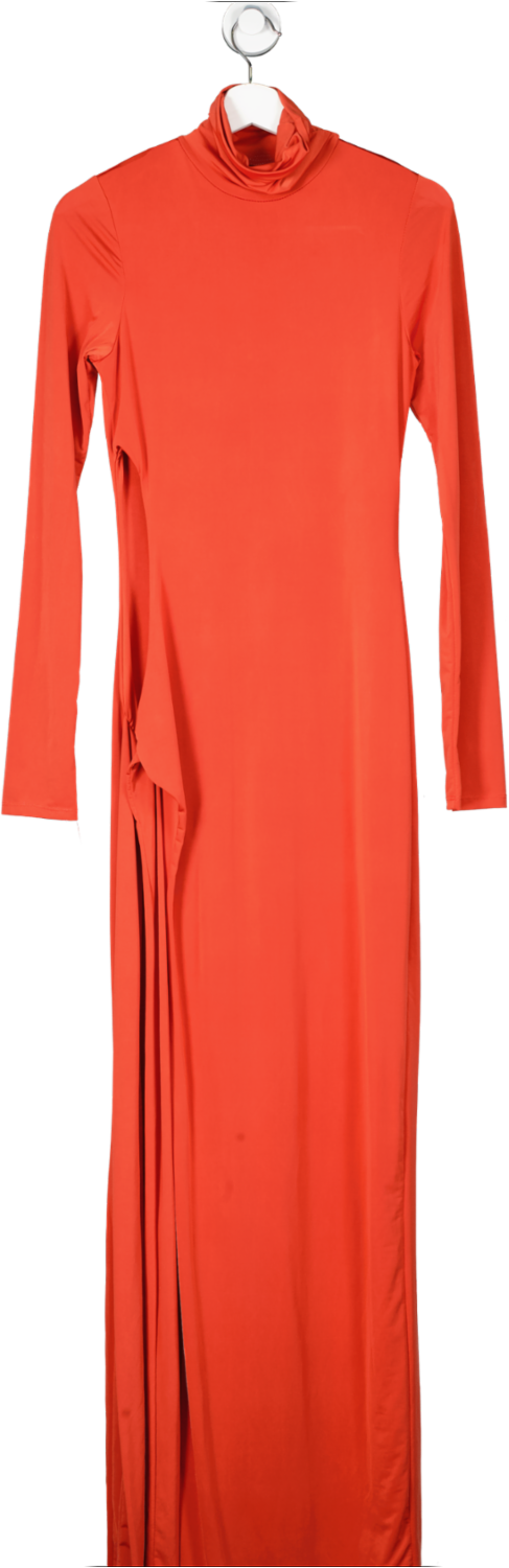 Fashion Nova Red Got You Caught Up Cut Out Maxi Dress Rust UK M