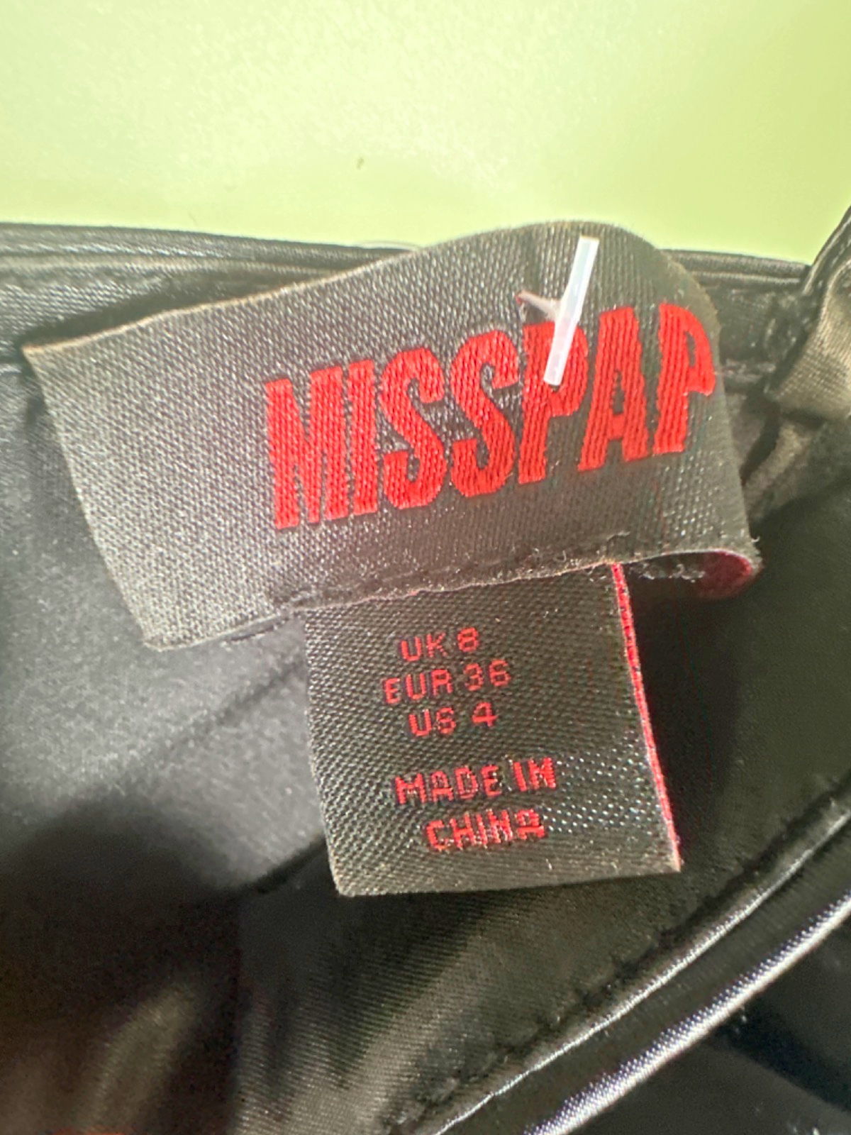 MISSPAP Black Satin Midi Dress UK 8