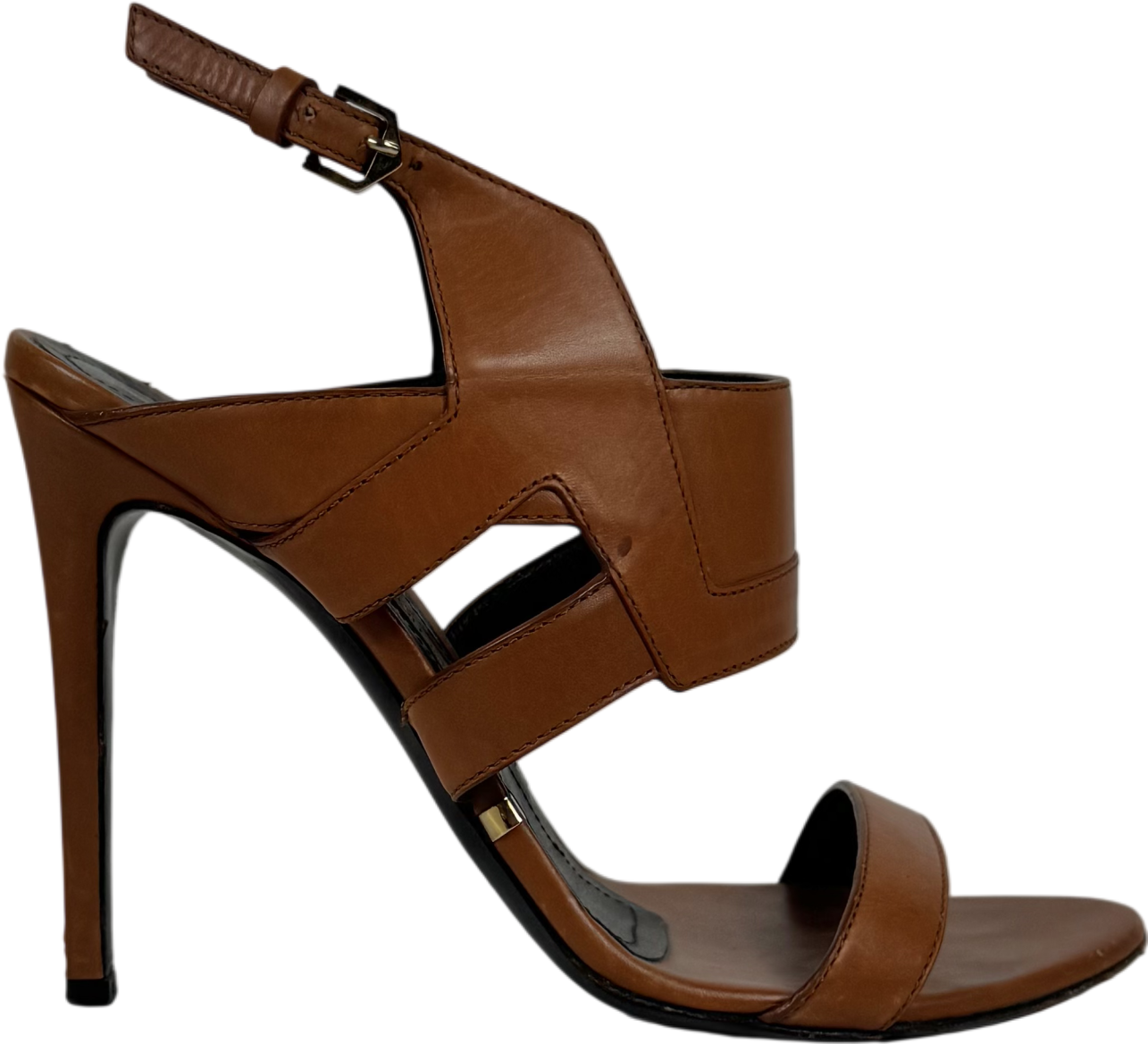 Gianmarco Lorenzi Beige Tan Strappy Stiletto Heels With Buckle Ankle Strap UK 5 EU 38 👠