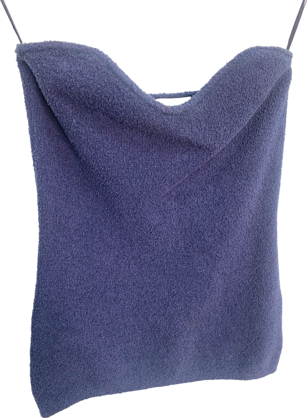 Nanushka Navy Blue Velvet Strap Top UK 6