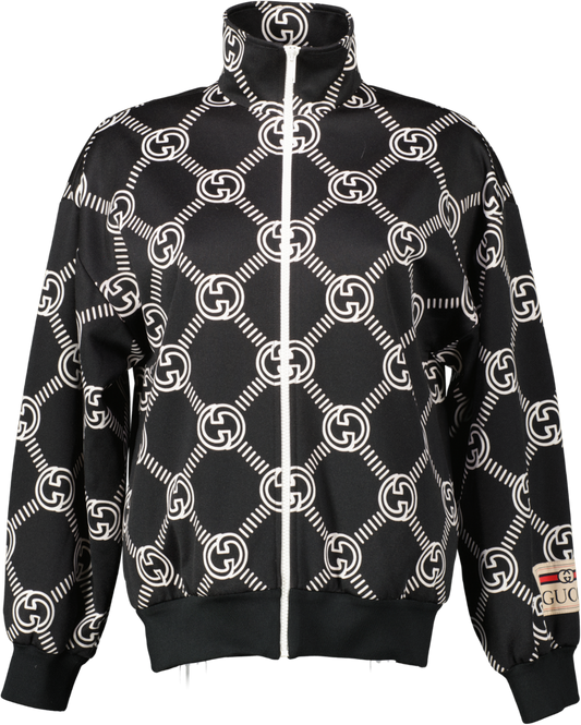 Gucci Black / White Interlocking G Zipped Jacket UK XXS