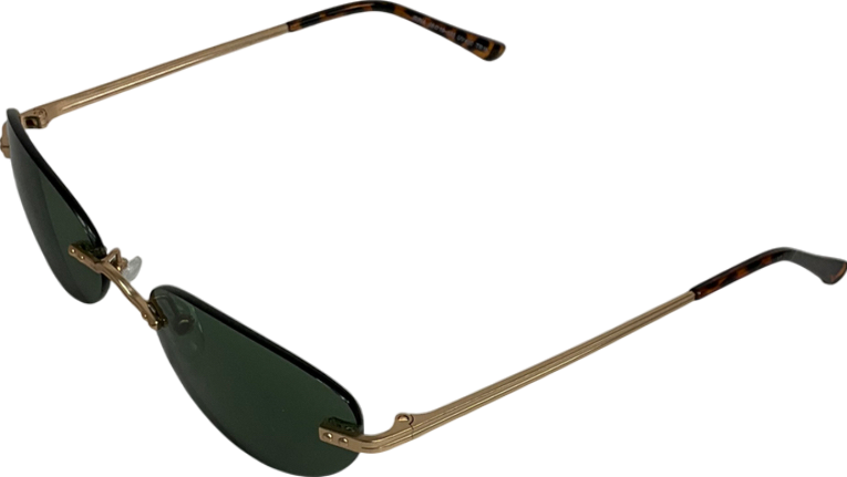 AV sunglasses Metallic Irina Green And Gold Sunglasses in case