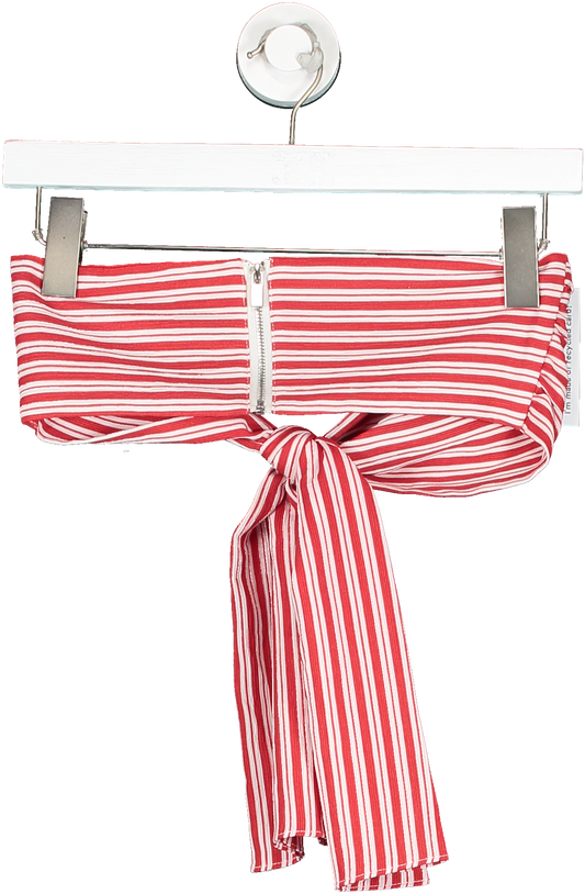 Mistress Rocks Red And White Striped Bandeau Top UK XS