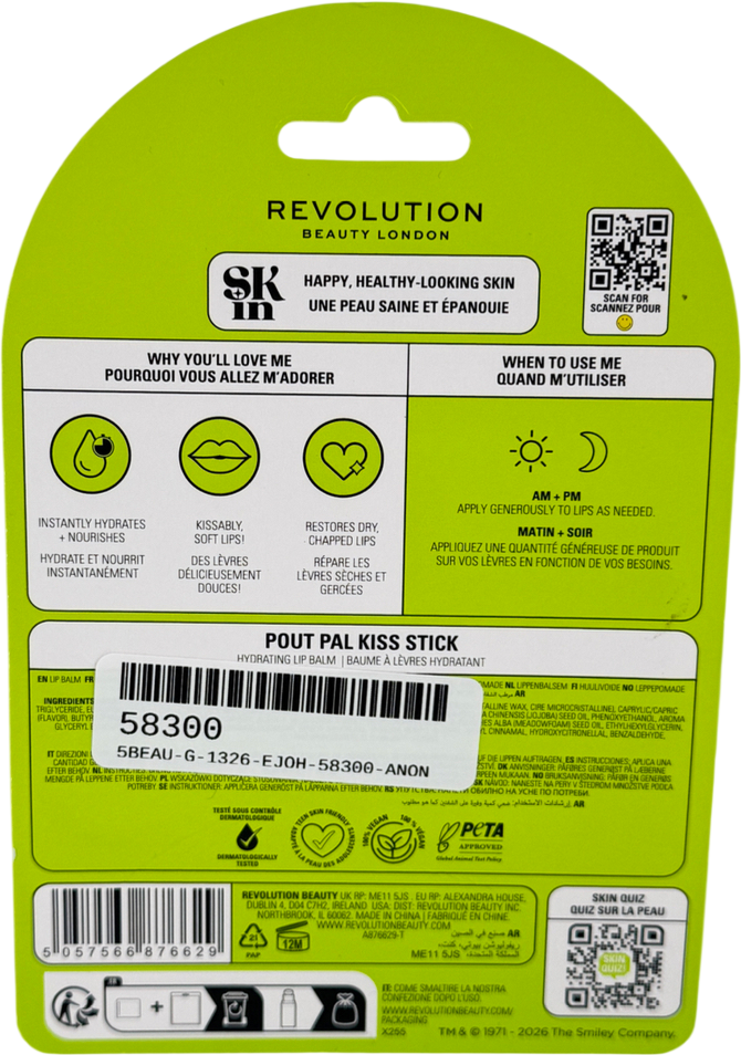 Revolution S.w.smiley Pout Pal Kiss Stick 9g
