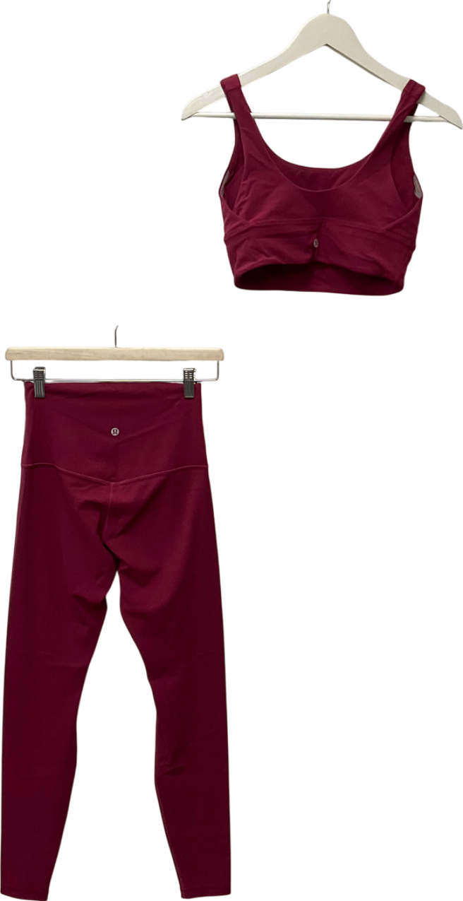 Lululemon Red Align Sports Bra UK 12 & High Rise Leggings UK 10 - - Set