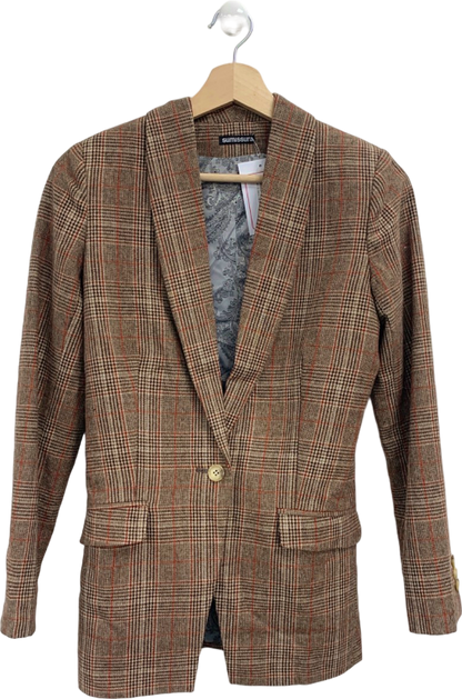 Sumissura Beige and Red Checked Blazer UK XS/S