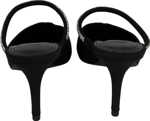 H&M Black Embellished Heeled Mules UK 4 EU 37 👠