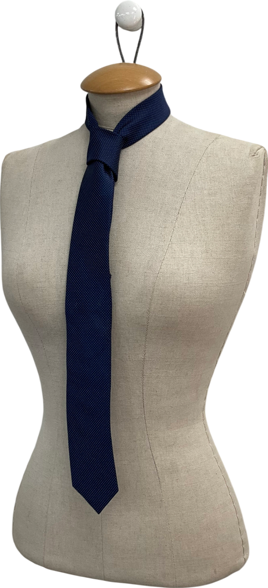 Bar III Blue Spotted Silk Tie One Size